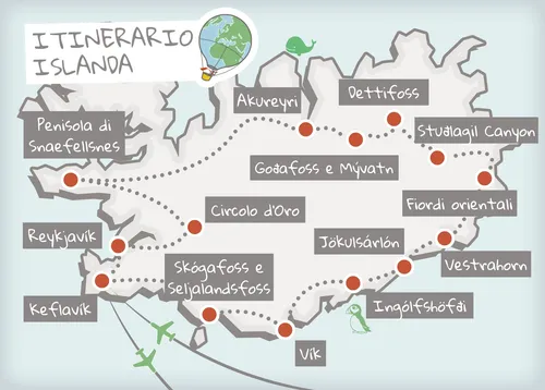mappa itinerario Islanda Ring Road estate